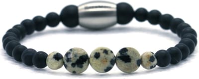 IbizaMen KIDS - jongens - armband - edelsteen - mat onyx - 6mm