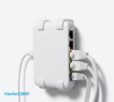 Muurbeugel geschikt voor Ubiquiti Flex Mini 2.5G netwerk switch Wandhouder | Stevige Muur Beugel | Wall Mount Houder - Inclusief Bevestigingsmateriaal - VectorX3D®