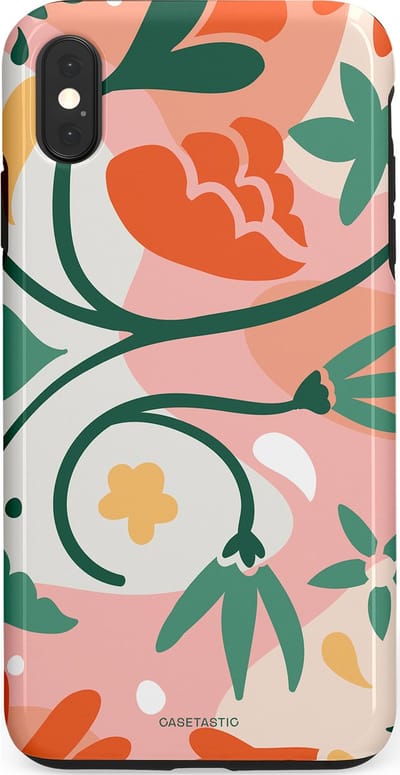 Casetastic Hoesje Geschikt voor Apple iPhone Xs Max - Stijlvolle Beschermende Duo-layer Case - Bloesem Pastels
