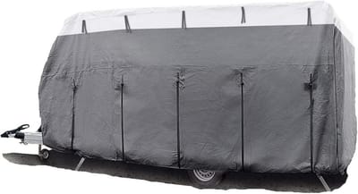 Caravanhoes - Beschermhoes Camper - Seizoensgebonden Bescherming - 4-laags Ademend Vlies - 550-600 cm - Grijs