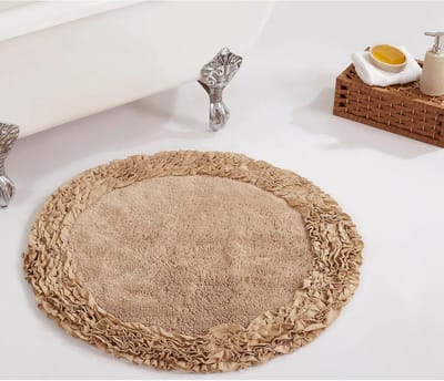 Ronde Badmat 76 cm - 100% Katoen, Waterabsorberend & Antislip - Machine Wasbaar