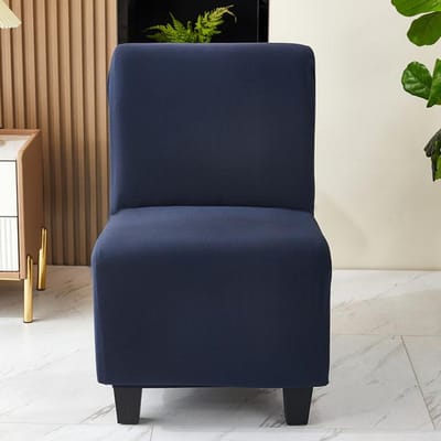 Housse de Fauteuil Canapé Élastique Uni Housse de Canapé Simple Sans Accoudoirs Housse de Tabouret Gros Tout Compris pour Salon Salle à Manger See Size Chart naval