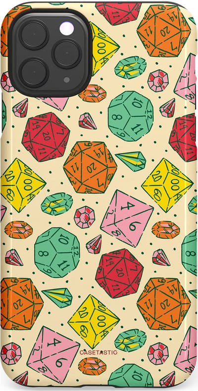 Casetastic Hoesje Geschikt voor Apple iPhone 11 Pro Max - Stijlvolle Beschermende Duo-layer Case - D20 Geluksrol