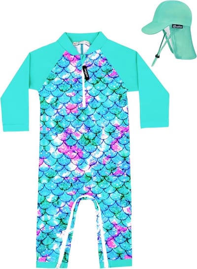 Baby Zwempak UPF 50+ Lange Mouw Kruis Rits Zonnebrand Badkleding Meisje Jongen