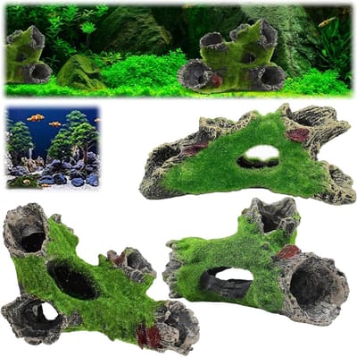 Decoratieve Houten Boomstronk van Hars voor Aquarium - Perfect voor Garnalen en Kleine Vissen, Natuurlijke Onderwaterlandschap Decoratie
