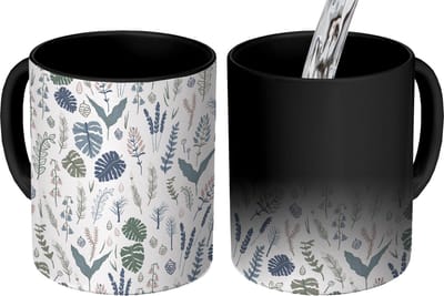 Magische Mok - Foto op Warmte Mokken - Koffiemok - Patronen - Bloemen - Planten - Magic Mok - Beker - 350 ML - Theemok