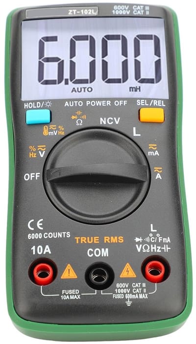 Digitale Multimeter - Weerstandstester Capaciteit - Diverse Metingen - Hoge Nauwkeurigheid NCV - Verlicht Scherm - Groen