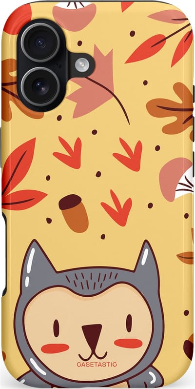 Casetastic hoesje geschikt voor Apple iPhone 17 - MagSafe - Dubbellaagse bescherming - Uil in het woud - Fashion Case - Terracotta Zand Rood
