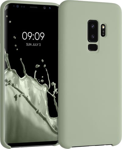 kwmobile telefoonhoesje geschikt voor Samsung Galaxy S9 Plus - Hoesje met siliconen coating - Smartphone case in grijsgroen