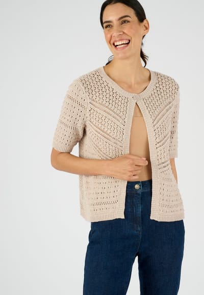 Damart - Bolerovest van sierlijk tricot - Grijs - XS