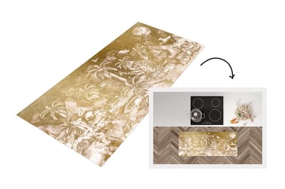 Keukenloper - Loper keuken - Kinderen - Jungle - Goud - 120x50 cm - Keukenloper vinyl