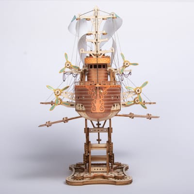 Howcat 3D Houten Puzzel Steampunk Luchtschip - Reis om de Wereld in 80 Dagen - Modelbouwpakket voor Volwassenen
