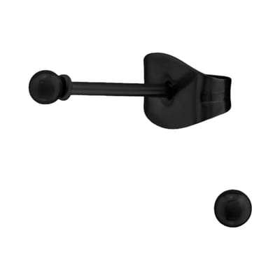 Aramat Jewels | Oorbellen | Zwarte Bolletjes Oorbellen 2mm | | | |2mm | Staal | Kinderen, Volwassenen | Verkleurd niet
