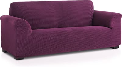 Belmarti® Bankhoes Milos 140cm tot 180cm breed - Paars - Bankhoezen van ademend katoen - Premium Belmarti® kwaliteit - Extreme stretch