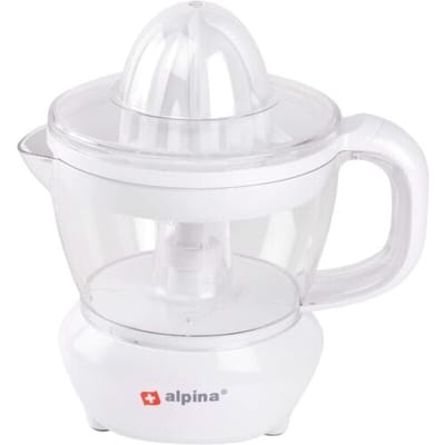 alpina Citruspers 0.7L – Sinaasappelpers Elektrisch 25W – Citrus Pers met 2 Perskegels – Sapcentrifuge voor Sinaasappels en Citroenen – Vaatwasbestendig