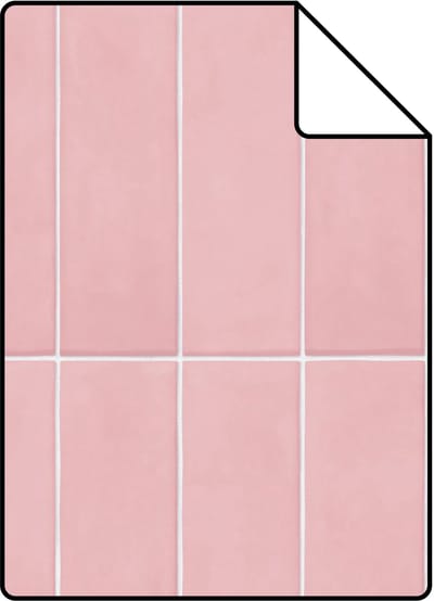 Proefstaal ESTAhome behang tegelmotief licht roze - 26.5 x 21 cm - 131539-S
