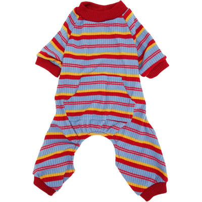 Gestreept Hond Pyjama Lente Stijlvol Klassiek Zacht Ademend 4-Potig Huisdier Bodysuit voor Kleine Middelgrote M(for 4-6.5kg)
