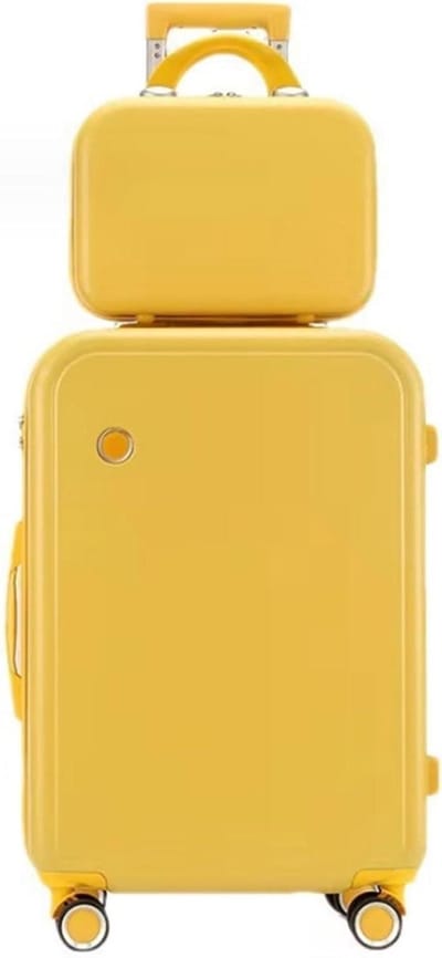Bagage Reiskoffer - Trolleykoffer Handbagage - Reizen Zakenreis - Lichtgewicht Robuuste Schaal - 18 inch - Geel