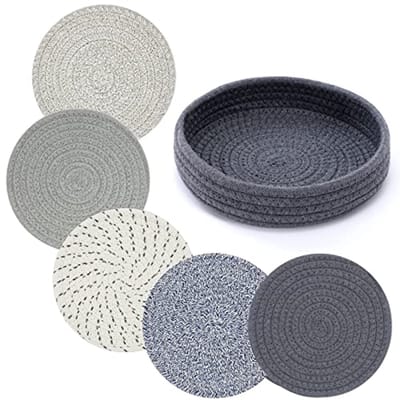 Handgemaakte katoenen pannenlappen en onderzetters voor keuken - Hittebestendig en stijlvol