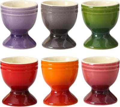 Eierdopjes Set - Keramische Bekers - Ontbijt Brunch - Antislip Bodem - 6 stuks 2.6 inch - Meerdere Kleuren