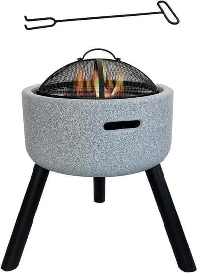 Vuurkorf BBQ Tafel - Buitenhaard Schaal - Gezellige Avonden - 3-in-1 Multifunctioneel - 45x58cm - Grijs
