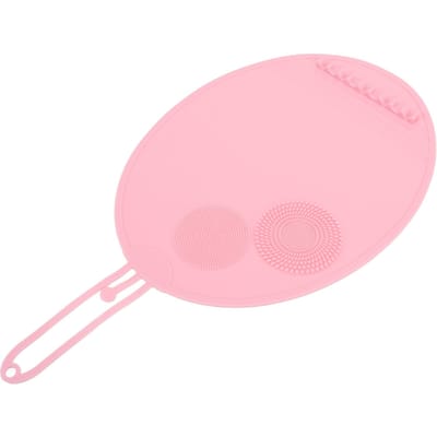Siliconen Make-up Kwasten Reinigingsmat Meerdere Texturen Grote Maat Draagbaar Wasgereedschap Schrobber roze