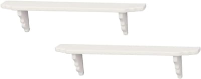 2x Witte Miniatuur Wandplank voor Poppenhuis - Schaal 1:12 Keuken Decoratie & Opslag