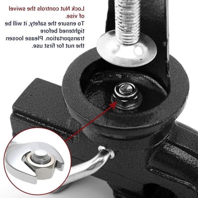 3 Inch Tafelvice met 360° Rotatie, Universele Klem voor Houtbewerking, Metaalbewerking en Boren, Draagbare Werkbank Klem met Bevestigingsbeugel