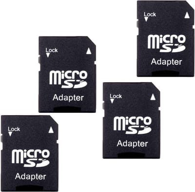 4 Stuks Micro SD-kaartadapters voor Tablet en Mobiele Apparaten - Zwart
