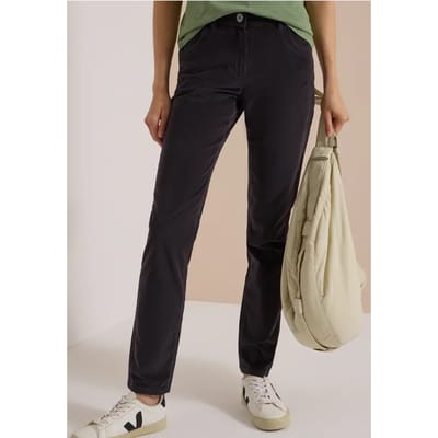 Mid Waist Broek met middelhoge taille en smalle pijpen in Slim Fit