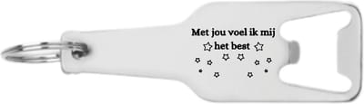 Akyol - met jou voel ik mij het best flesopener - Liefde - relatie - cadeau - 105 x 25mm