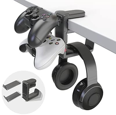 3-in-1 Gaming Hoofdtelefoon en Controller Houder met Verstelbare Arm - Onder Bureau Standaard