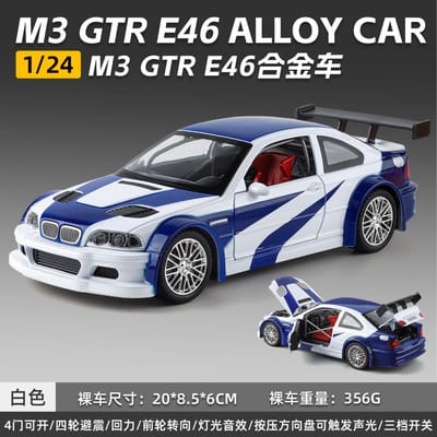1:24 Bmw M3 Gtr E46 Legering Diecast Verzamelaar Klassieke Gt Racewagen Model Huis Trendy & Bureau Display Ornament Verjaardagscadeaus