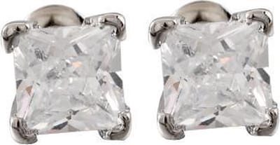 Behave - Oorbel steker avondstijl zirkonia vierkant 6mm - klassiek chic