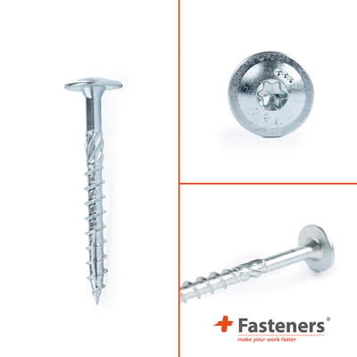 +Fasteners® Tellerkopschroeven verzinkt 8,0 x 300mm T40, 50 stuks