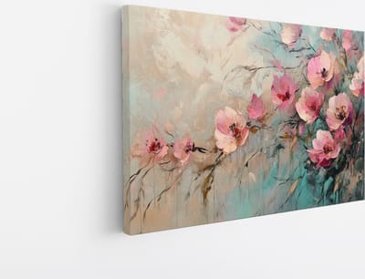 Saammp Canvas Schilderij - Abstract - Floraal - Natuur - Dynamisch - 45x30 - Kunst op Canvas - Woonkamer Wanddecoratie - Slaapkamer Decor