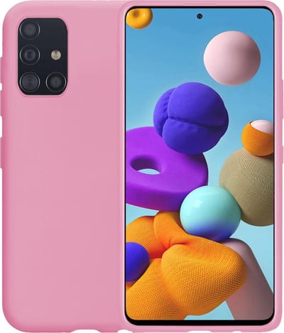 Hoesje - Geschikt voor Samsung Galaxy A51 - Sterk & Shockproof - Hoes Cover - Siliconen Case - Telefoonhoesjes - Roze