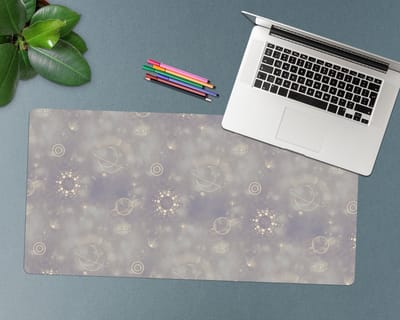 Coloray Bureau Onderlegger - Samenstelling van de planeten Computer Mat - 90 cm x 45 cm - Grijs Bureau Onderlegger - Bureau Pad - Bureau Mat - Bureaumat - Onderlegger Bureau