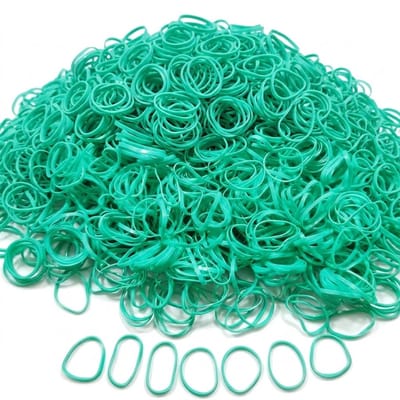 Set van 1000 groene mini haar elastiekjes – kleine elastiekjes voor vlechten & kinderhaar – sterk, rekbaar & soepel – 1000 stuks