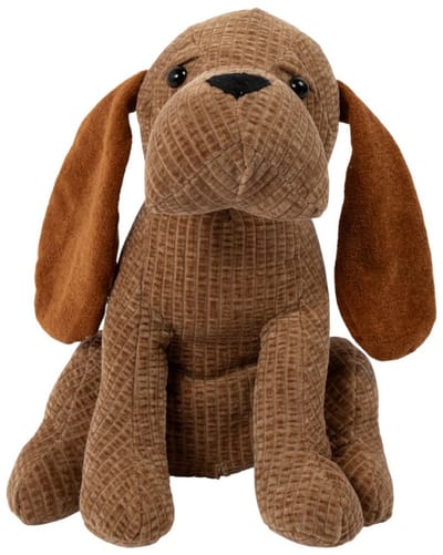 Deurstopper hond quilted bruin 20x17x27cm