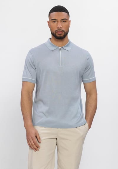 STEFANO LAURAN Polo Bastian Heren - Polo shirt - Lichtblauw - Maat L