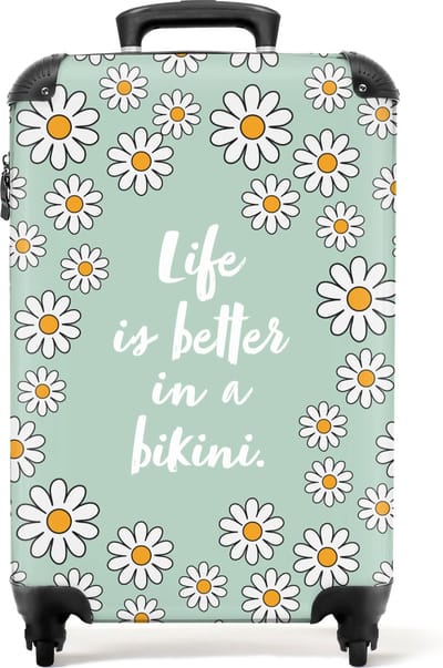 NoBoringSuitcases.com - Groene koffer dames - Past binnen 55x40x20 cm en 55x35x25 cm - Trolley handbagage vrouwen - Valiezen met wieltjes volwassenen - Reiskoffer op wielen groen - Suitcase cabin - Rolkoffer lichtgewicht - Vakantie benodigheden