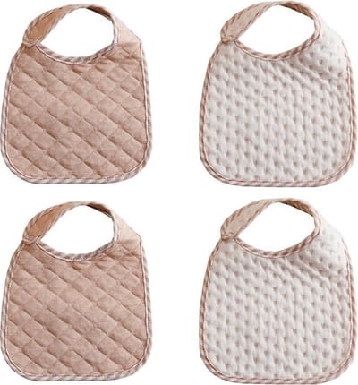Baby Slabbetjes – Set van 4 – Waterproof Laagje – Biologisch Katoen – 0-2 Jaar – Aardetinten