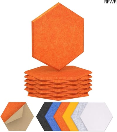 RFWR® Zelfklevende Zeshoekige Akoestische Panelen 12 Pack - Geluidsisolatie voor Optimale Geluidsabsorptie