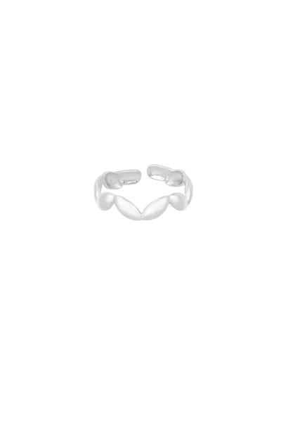 Minimalistische ring golvend - Yehwang - Dames Ring - Verstelbare ring - One size ring - Stainless Steel (verkleurt niet!) - Zilveren ring - Kerst - Kerst cadeau - Moederdag - Cadeau voor dames - Valentijn