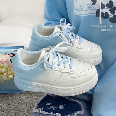 Witte Schoenen Dames Zomerkleding Nieuwe Sportschoenen Ademend Student Alles-Match Boardschoenen 38 blauw