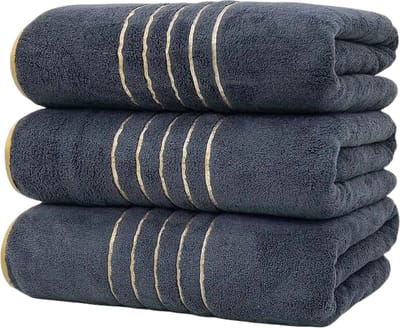 Livano Handdoeken Set - Hotelkwaliteit - Handdoek - Towel - Donkergrijs - 3 Stuks