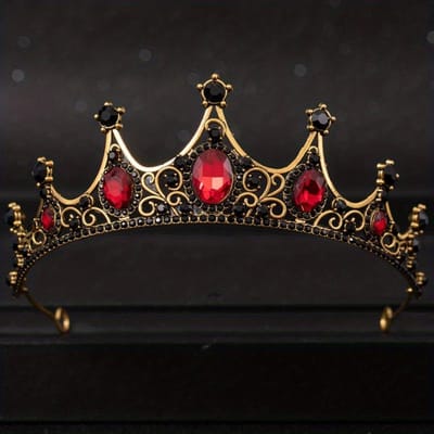 Strass Kroon Hoofdband Bruiloft Bruid Prinses Koningin Haar Tiara rood