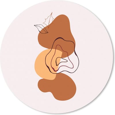 Muismat rond 20x20 cm - Mousepad Winter - Design - Abstract - Ronde muismatten - Kerst - Cadeau - Kerstcadeau voor mannen en voor vrouwen