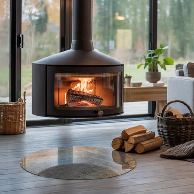 Coloray Vloerplaat Houtkachel - Plaat voor Onder Houtkachel - 70 cm x 70 cm - Open Haard Accessoires - Bruin Vloerplaat Kachel - Verwarmingsaccessoires - Plaat onder Houtkachel - Kachel Onderplaat - Vloerplaat Voor Kachel
